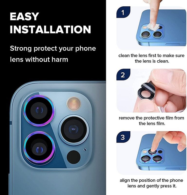 Glass Diamond Camera Lens Screen Protector For Iphone 12 13 14 Plus Pro Max
